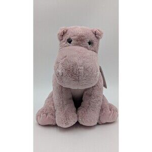 The Bear Factory PINK HIPPOPOTAMUS Plush 13" Back Opens Zipper Pouch Stuffed Toy